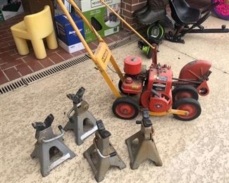Jack stands and a gas edger