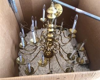Large brass chandelier - ready to install