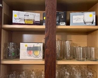 Glassware Galore. Many new in box. All $1 each! Having a party?  We got you covered for glassware. 