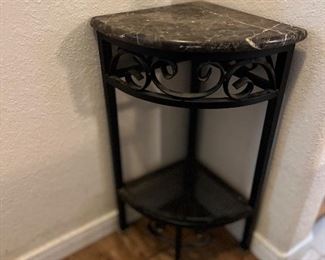 Small corner table with marble top