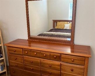Wood dresser w/ mirror 