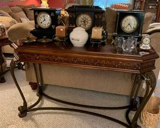Sofa table, Mantle clocks 