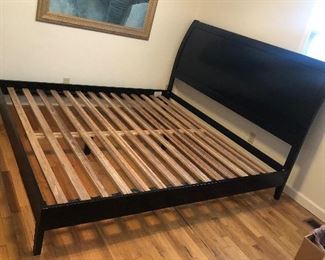 King size bed frame with curved headboard (79”W, 84”L, 50” high)