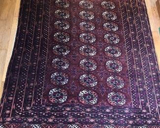 Tekke Bokhara rug with Yomut border (4 x 5 1/2 ft.)