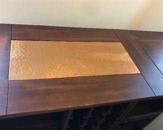 Top of bar when open - also has inset copper panel