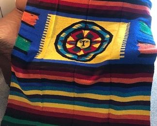 Rainbow Mexican woven blanket (51” x 84”)