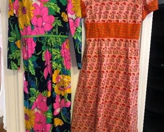 Vintage dresses - left one is maxi floral by Keram, right is from Thailand