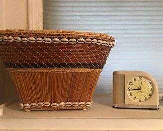 Big basket with shells, Big Ben Moon Beam clocks