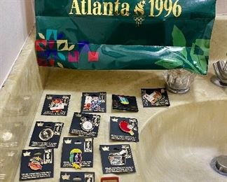 Pin collection from 1996 Olympics in Atlanta