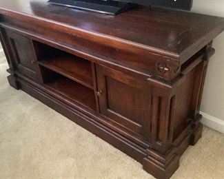 Wooden TV Table with Doors