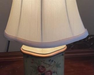footed lamp with roses
