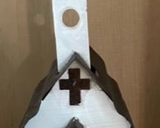 church birdhouse with fleur de lis