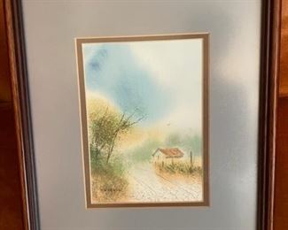 Herman Ferrell lane & barn painting