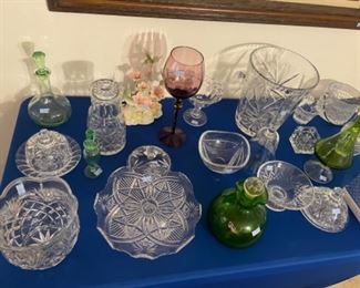 Waterford and other crystal as well as colored glass