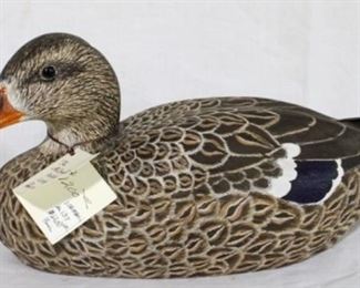 18 - Mallard Hen life size carved & painted signed 1995 by McDowell's $1200 original price
