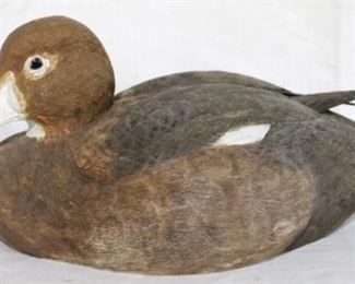 22 - Painted & carved wood duck, McDowell's signed & dated 1982 13 x 7
