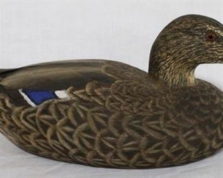 23 - Painted & carved wood duck, McDowell's signed & dated 1984 11 x 5
