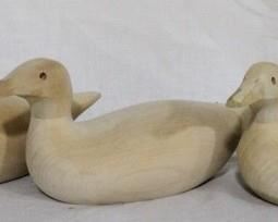 31 - Lot of 3 carved wood ducks - 9.5 x 5
