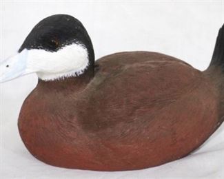 47 - Painted & carved wood duck, McDowell's dated 1984 9 x 6
