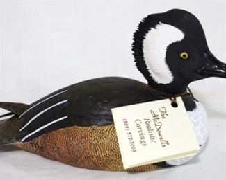 52 - Hooded Merganser Drake miniature wood duck McDowell's 1998 8 x 5
