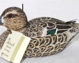 53 - Green Wing Teal Hen miniature wood duck McDowell's 1998 8 x 4
