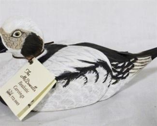 57 - Old Squaw "Sea Duck" Drake miniature carved & painted McDowell's 2006 original price $300 8.5 x 5
