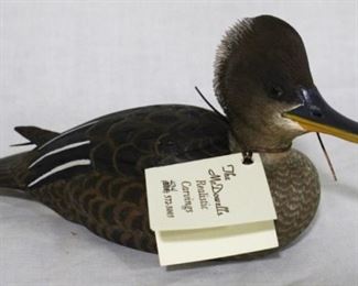 60 - Hooded Merganser Hen miniature McDowell's 1998 original price $300 9 x 5