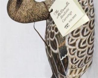 76 - Pin Tail Hen miniature painted wood duck McDowell's 1998 original price $ 8.5 x 5
