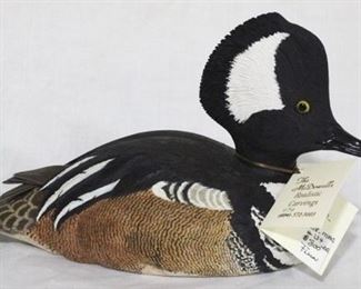 79 - Hooded Merganser Drake 3/4 size McDowell's 1992 original price $800 11 x 7

