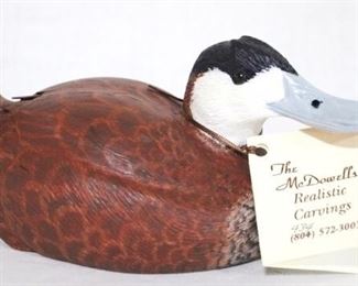 84 - Ruddy Duck Spring Plumage Drake miniature McDowell's 1998 original price $300 7 x 4
