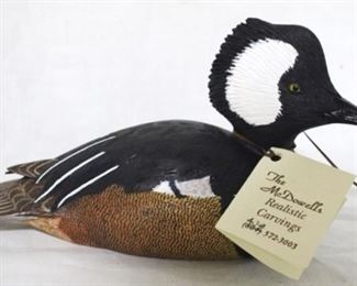 85 - Hooded Merganser Drake miniature McDowell's 1997 original price $300 8 x 5
