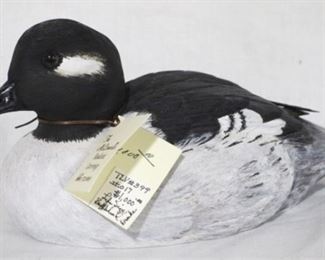 89 - Bufflehead life size Drake painted wood duck McDowell's 1983 original price $1000 10.5 x 6
