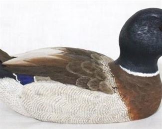 92 - Carved painted wood duck, McDowell's 1985 8 x 4
