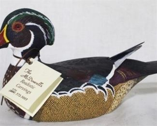 94 - Wood Duck Drake miniature hand painted McDowell's 1998 9 x 6
