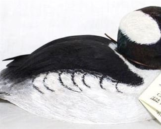 103 - Bufflehead Drake life size painted wood duck McDowell's 1981 original price $950 12 x 6
