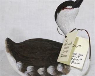 104 - Grebe hand painted wood bird McDowell's 2006 original price $300 6 x 7
