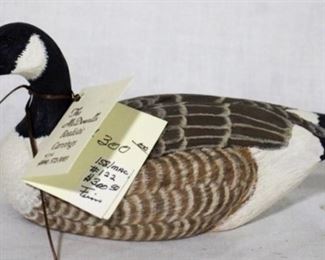 105 - Canada Goose miniature painted McDowell's 1993 original price $300 8 x 4
