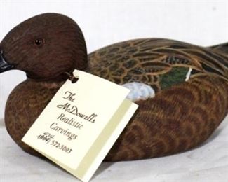 111 - Cinnamon Teal Drake miniature duck hand painted wood McDowell's 1994 9 x 4

