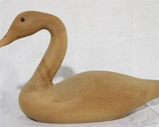 148 - Carved wood swan - 18 x 10
