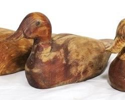 154 - Lot of 3 wood blank ducks 9 x 4
