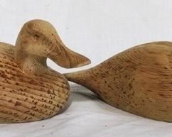 155 - Lot of 2 wood blank ducks 9 x 4
