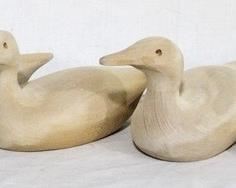 164 - Lot of 4 wood blank ducks 9 x 5
