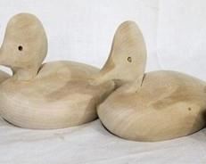 165 - Lot of 4 wood blank ducks 9 x 5
