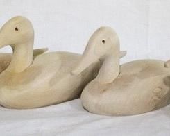 166 - Lot of 4 wood blank ducks 9.5 x 5
