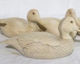 170 - Lot of 5 wood blank ducks 9 x 4

