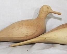 205 - Lot of 2 carved wood birds 12 x 5
