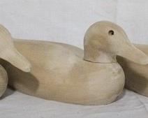 211 - Lot of 3 carved wood ducks - 12 x 5
