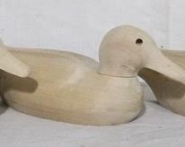 212 - Lot of 3 carved wood ducks - 12 x 5
