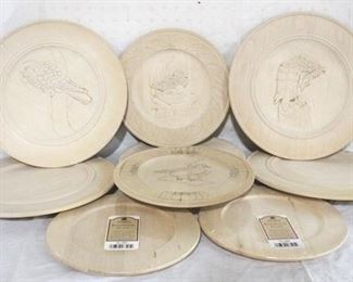 226 - Assorted wood base plates couple are carved
