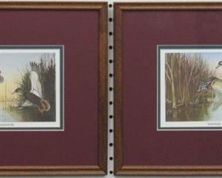 9003 - SET OF 2 WOOD DUCKS/ BLACK DUCKS LIMITED EDITION J 14.5 X 12.5
